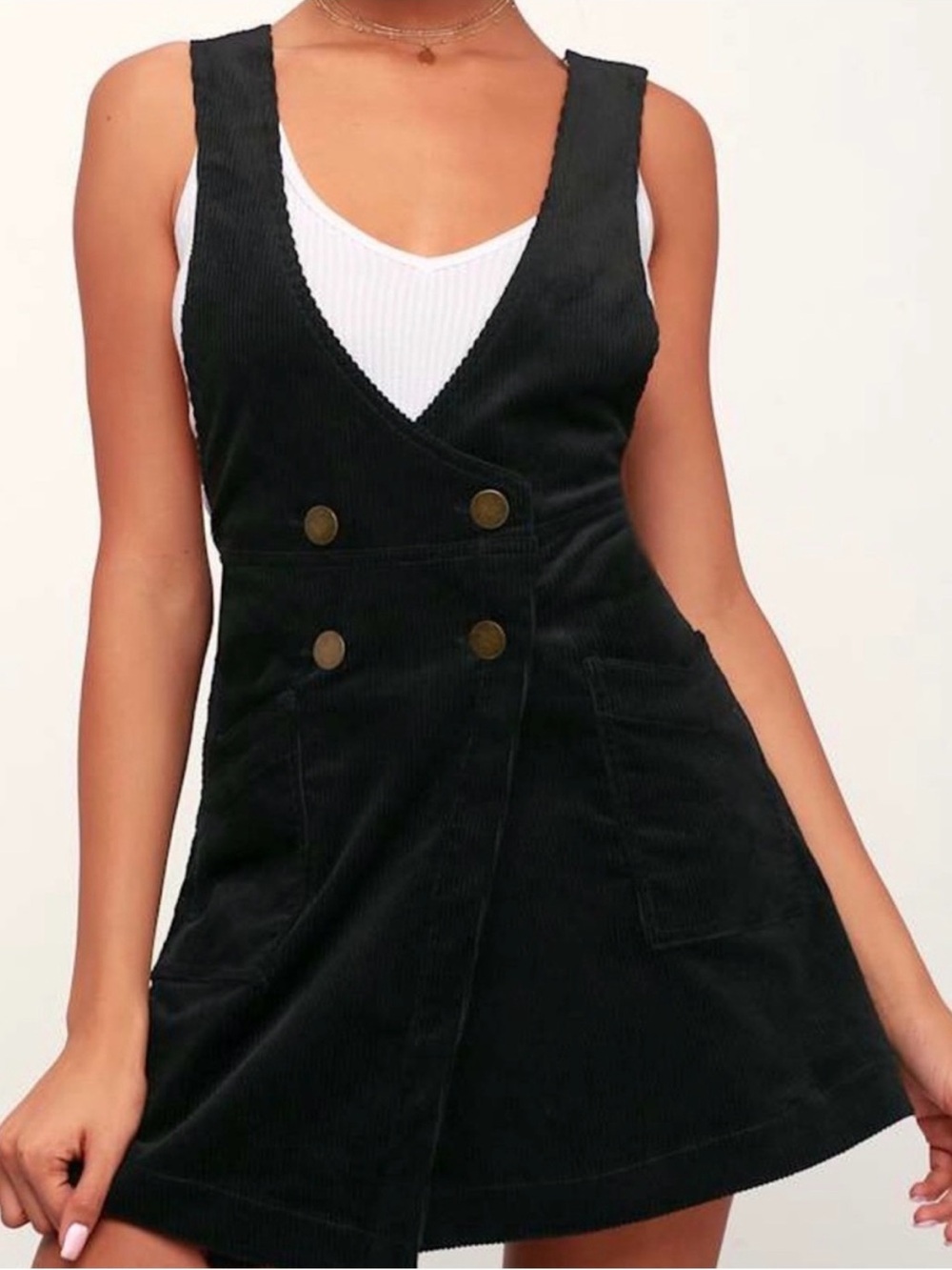Free People Black Corduroy Dress
